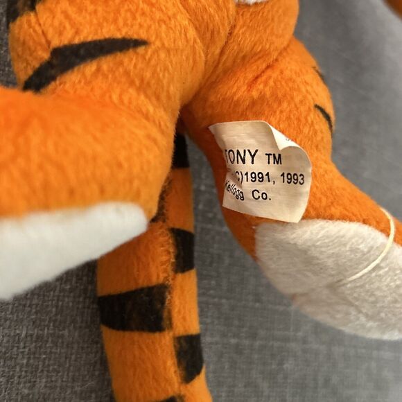 Vintage 1993 Tony the Tiger Kelloggs Frosted Flakes Cereal Mascot 10" Plush - Picture 7 of 8
